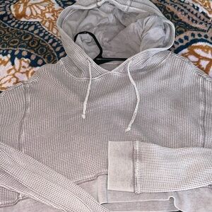 Waffle knit, cropped hoodie, lavender